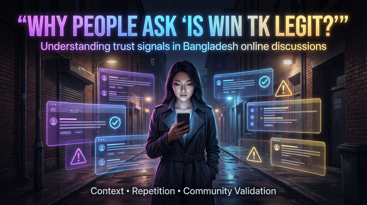 Why people ask “Is Win TK legit?” based on repetition, context, and community validation in Bangladesh online discussions