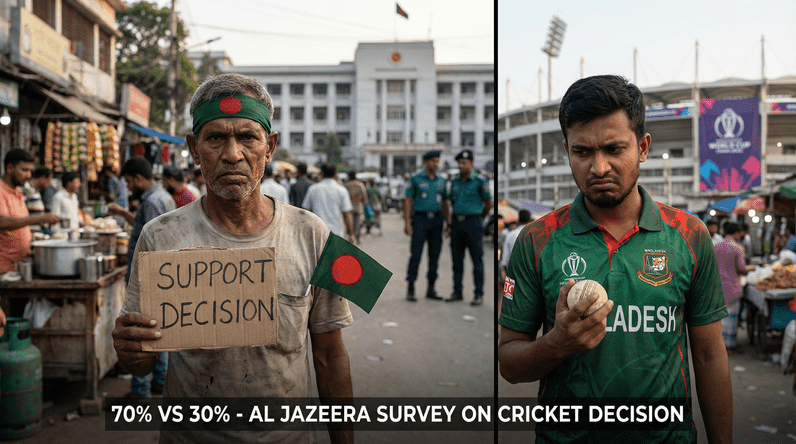 বিভক্ত চিত্র ঢাকা রাস্তা বাংলাদেশ T20 বিশ্বকাপ বয়কটে বিভক্ত মতামত সমর্থক এবং বিরোধী পক্ষ দেখাচ্ছে