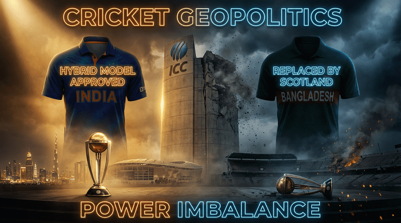 India hybrid model approved vs Bangladesh replaced by Scotland — ICC power imbalance in cricket geopolitics