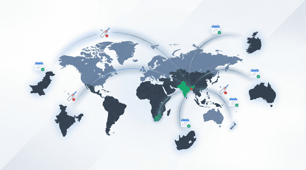 World map illustration showing global connections and international cricket tours related to Bangladesh’s 2026 cricket schedule.